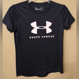 Girls under armour shirt Large black z1